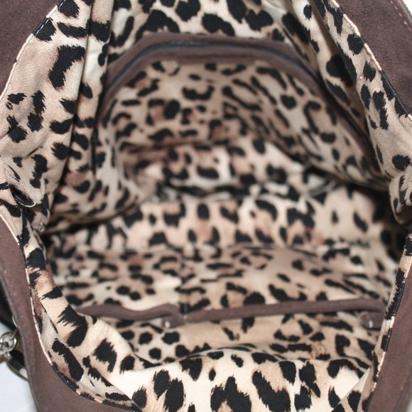 Large ECHO Suede Leather Flap Over Slouchy Shoulder Bag Handbag Purse - Picture 13 of 14